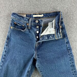Levi's Jeans Women 24 Wedgie Blue High Rise Tapered Button Fly EXCELLENT